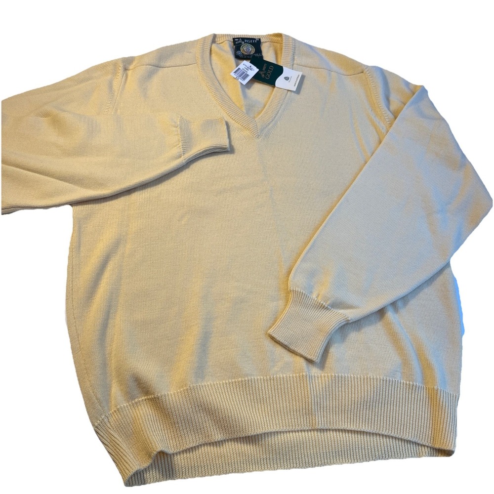 Ansett Gold Luxury Merino Wool‎ V-Neck Size 22 (44 US)Made In Australia Corn